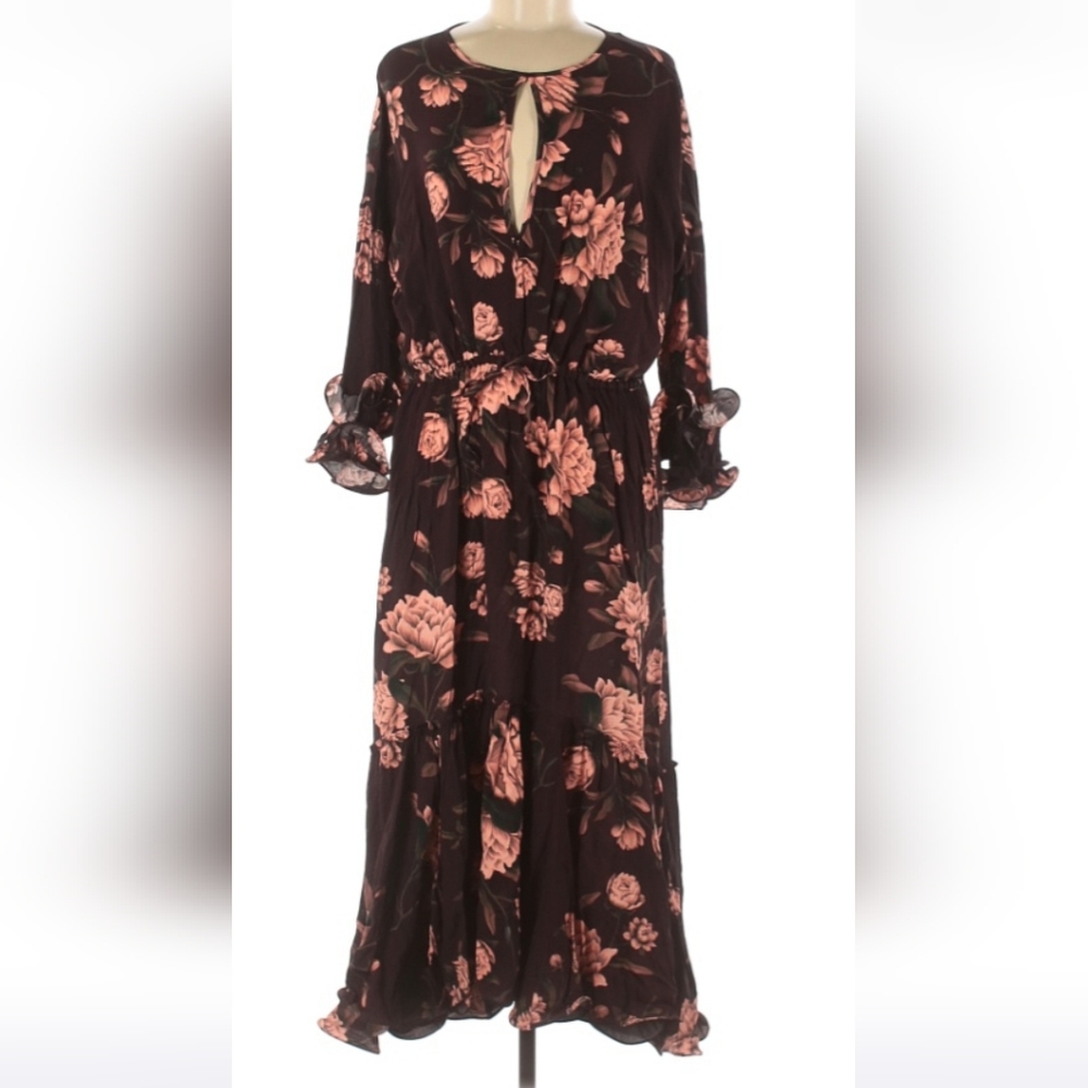 Johanna Ortiz x H&M Flounced Crepe Midi Dress size M